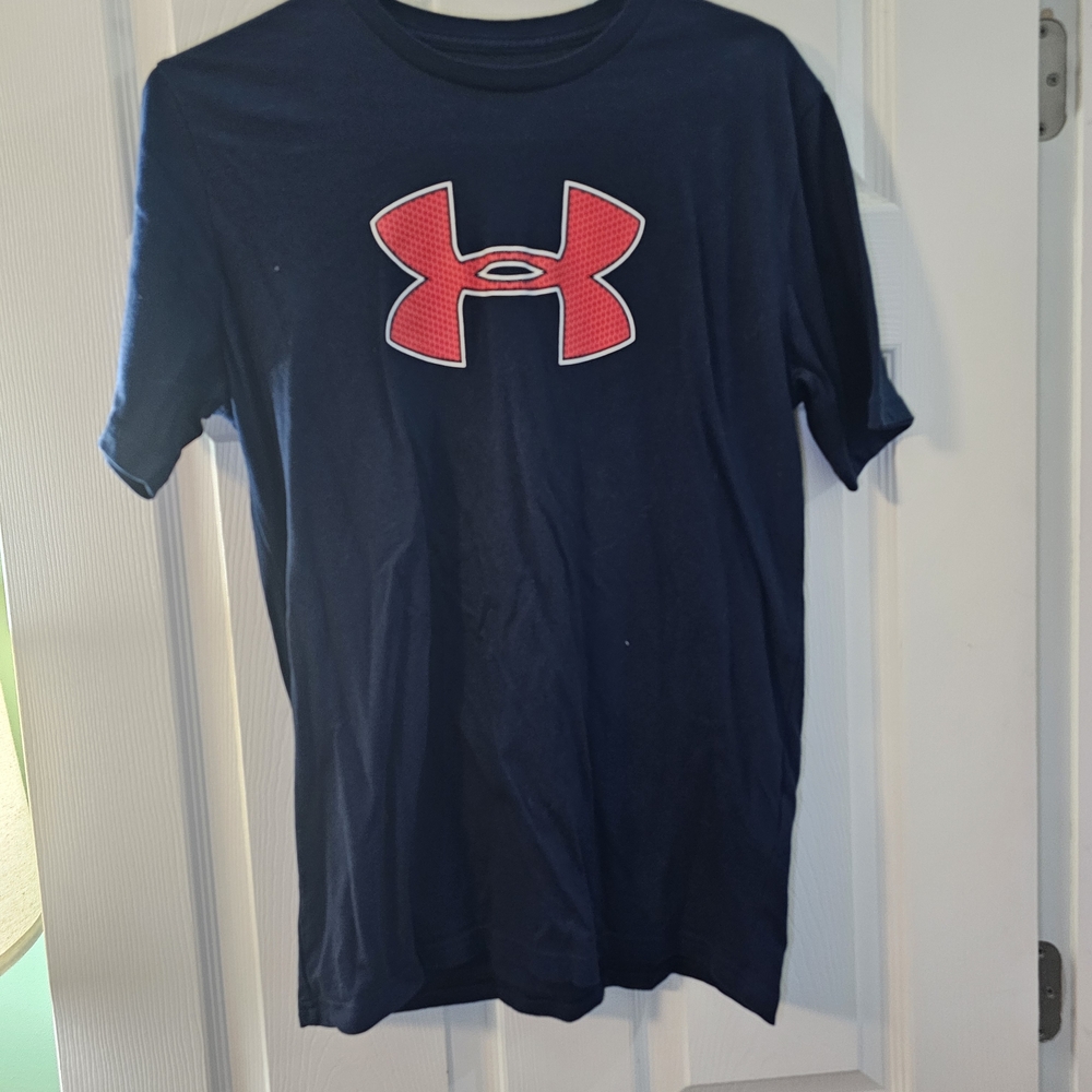 Under Armour Dark Blue Tee with Red Emblem